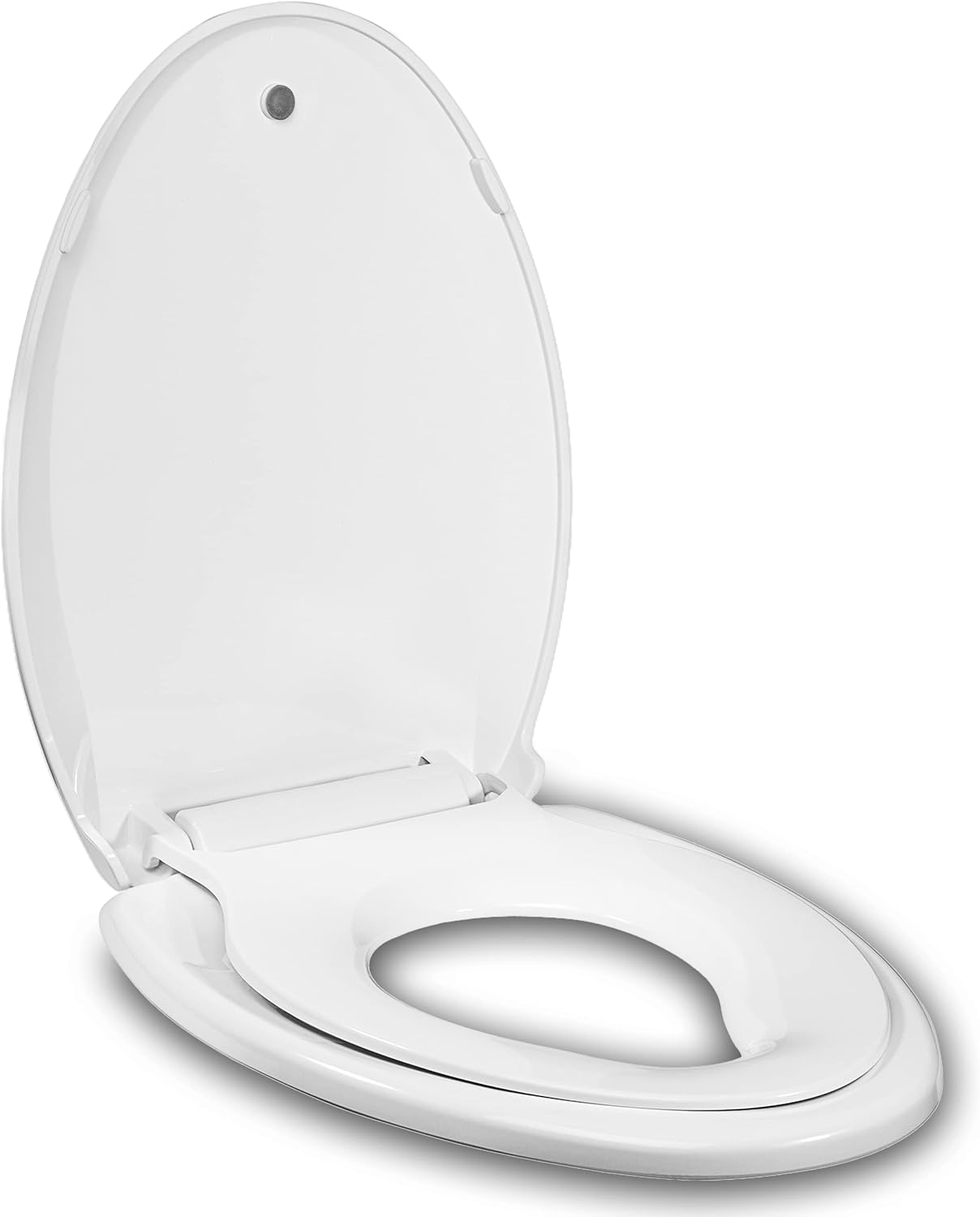 JINGZE Elongated Toilet Seat Built-In Potty Training Seat, Soft Quiet ...